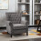 Living And Home (Grey) Tufted Upholstered Wingback Armchair 4