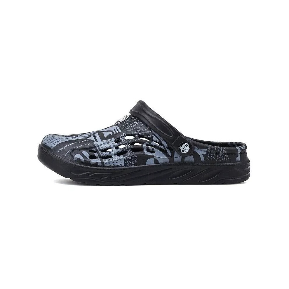 (Black, UK 14=EU49) Mens Womens Soft Sandals Beach bathroom Clogs Lightweight Comfort Slippers Size