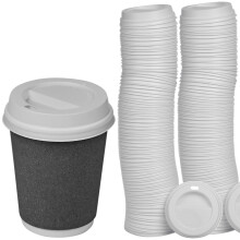 (500) Plastic Coffee Cup Sip Through Lids Fit Size 8oz