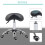 Homcom HOMCOM PU Leather Saddle Stool w/ Moulded Padded Seat Adjustable Height Black 5