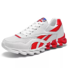 (White & Red, UK9.5=EU44) Men's Trainers Fitness Running Outdoor Non-slip Casual Walking Sports Shoes Gym