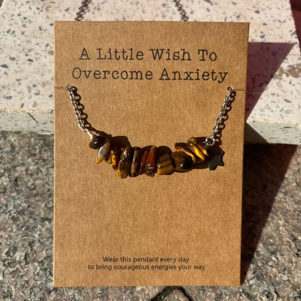 (Tiger eye) Wishing card necklace natural stone hexagonal pen pendant European and American fashion bullet hexagonal pendant necklace amethyst