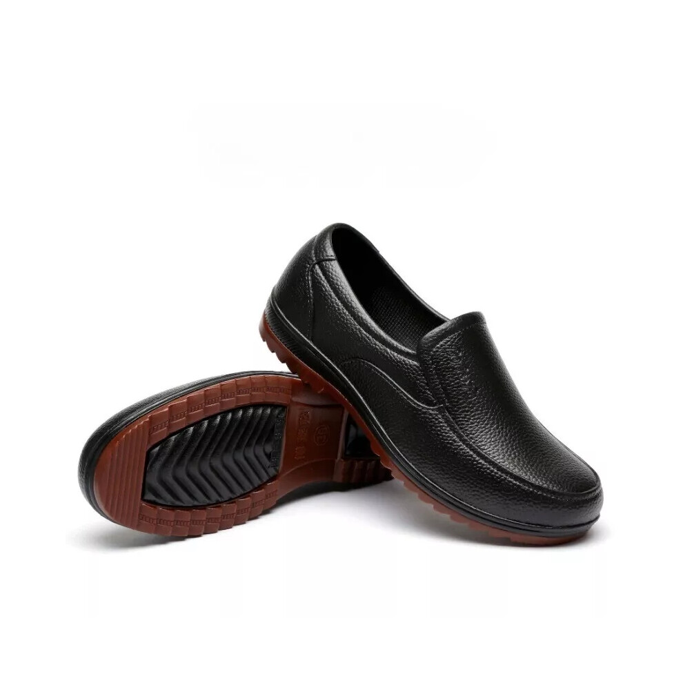 (UK 9.5=EU 44, Black) MENS WIDE FIT SLIP ON WALKING SHOES DRIVING LOAFERS MOCCASIN COMFORT CASUAL SIZE