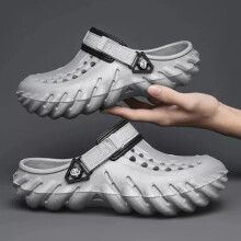 (Gray, UK 7 = EU 41) Men's Sandals Clogs Summer Beach Slippers Casual Shoes Men Sandals Water Shoes