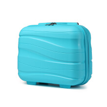 (Robin's Egg Blue, 14 inch) One Or Four Pieces Lightweight PP Hard Shell Suitcase With TSA Lock