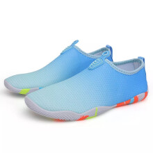 (Blue, UK 7) UK Mens Womens Aqua Shoes Beach Surf Wet Water Shoes Quick Dry Diving Swim Size