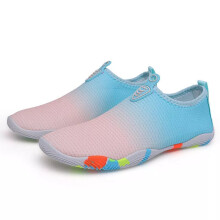 (Pink Blue, UK 7) UK Mens Womens Aqua Shoes Beach Surf Wet Water Shoes Quick Dry Diving Swim Size