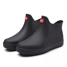 (Black, EU 40) Mens Wellington Rain Boots Garden Outdoor Wellies Boots Short Ankle Shoes Size*