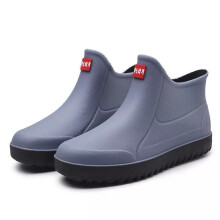 (Grey, EU 46) Mens Wellington Rain Boots Garden Outdoor Wellies Boots Short Ankle Shoes Size*