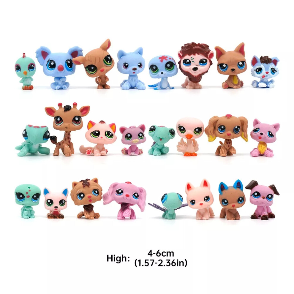 24pcs Lovely Littlest Pet Shop 2" Figure LPS Dog Cat Display Toy Cake Topper