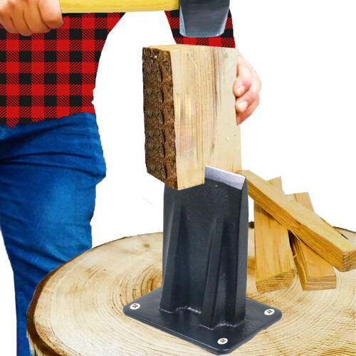 SPARES2GO Kindling Splitter Blade Sharpener Drill Attachment Kit Log Wood Splitting Chisel Wedge Set (Large) 2