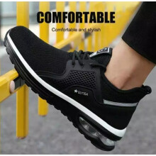 (11, black-3) Lightweight Safety Trainers Boots Shoes Steel Toe Cap Men Women Work Boots UK