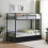 Twin Over Twin Bunk Bed with Two Storage Drawers & Guard Rail 5