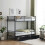 Twin Over Twin Bunk Bed with Two Storage Drawers & Guard Rail 7