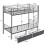 Twin Over Twin Bunk Bed with Two Storage Drawers & Guard Rail 4