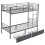 Twin Over Twin Bunk Bed with Two Storage Drawers & Guard Rail 3