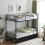 Twin Over Twin Bunk Bed with Two Storage Drawers & Guard Rail 12