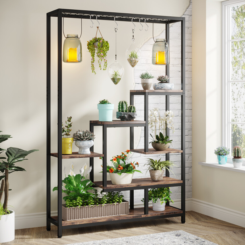 Tribesigns 5-Tier Indoor Plant Stand, Plant Shelf with 10PC S Hooks