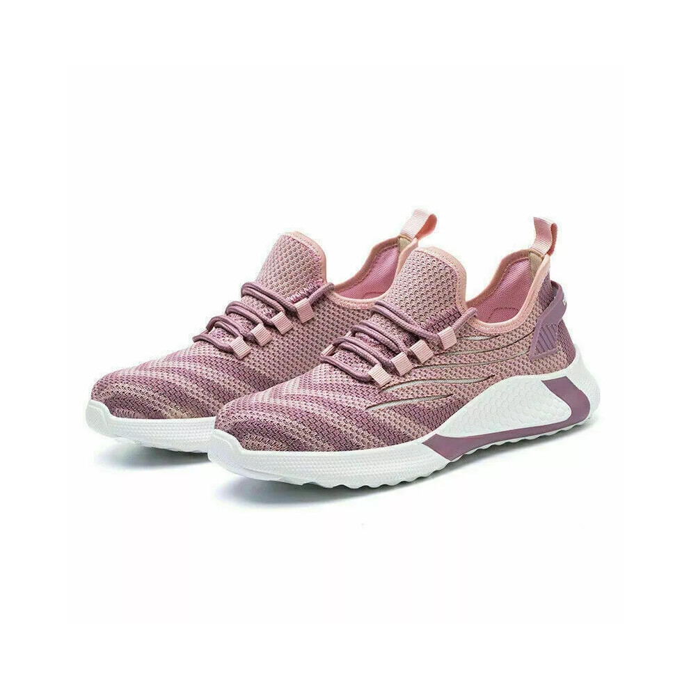 (7 / EU 41, Pink) UK Mens Womens Lightweight Safety Shoes Steel Toe cap Work Trainers Hiking boots