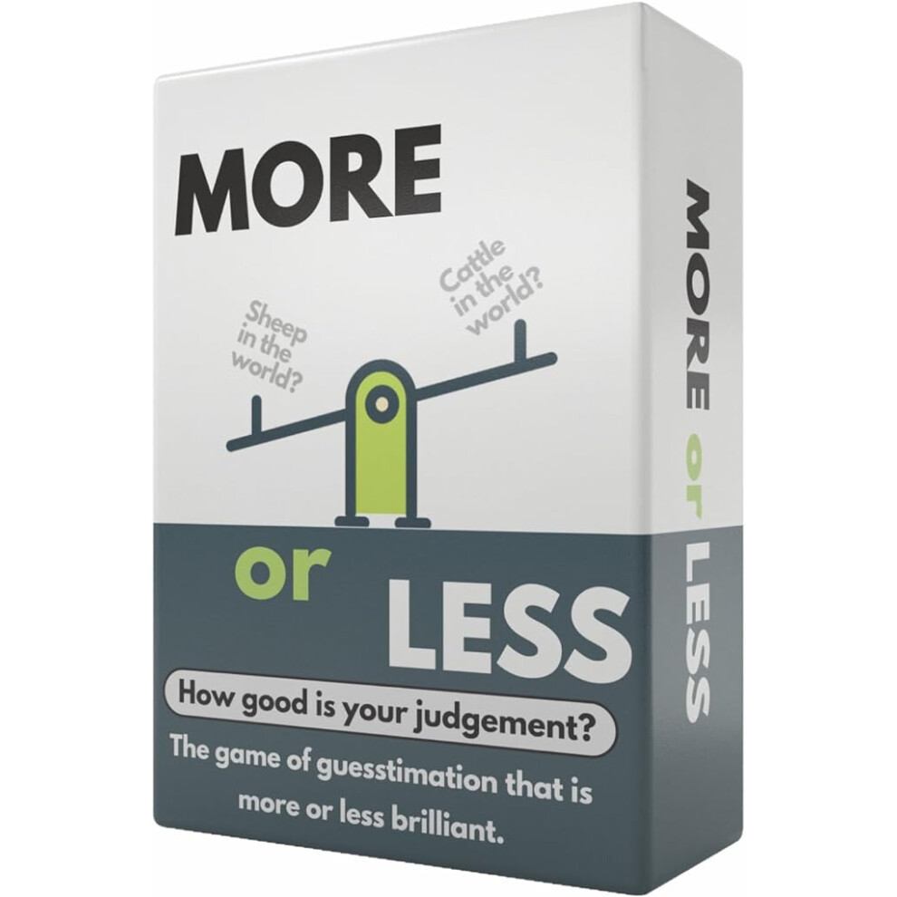 More or Less Original Edition Card Game How Good Is Your Judgement? 2 Players + | Fun Family Party Games for Adults Kids Birthday Gift for Boys Girls