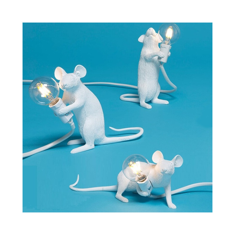 Nordic Cartoon Mouse Lamp, Desk Lamp, Living Room, Dining Room, Bedroom, Clothing Store, Resin Ornament, Bedside Decorative Lamp