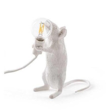 (White standing mouse, UK Plug) Nordic Cartoon Mouse Lamp, Desk Lamp, Living Room, Dining Room, Bedroom, Clothing Store, Resin Ornament, Bedside Decorative Lamp
