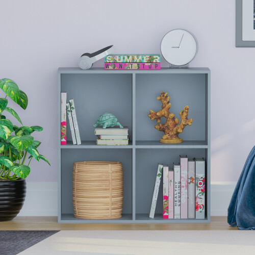 Vida Designs (Grey) Durham 4 Cube Bookcase Shelf Rack Storage Unit 2