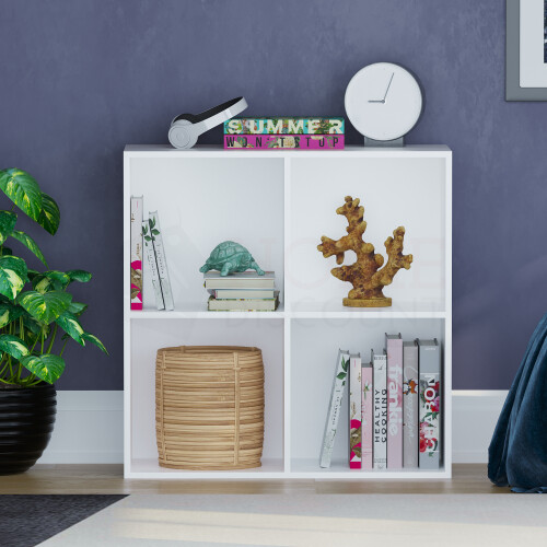 Vida Designs (White) Durham 4 Cube Bookcase Shelf Rack Storage Unit 2