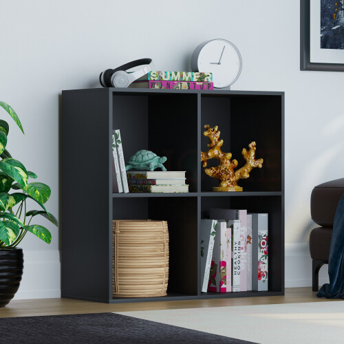 Vida Designs (Black) Durham 4 Cube Bookcase Shelf Rack Storage Unit