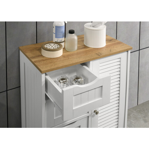 Timber Art Design UK (White & Oak) Bathroom Freestanding Cabinet 2