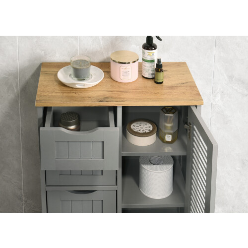 Timber Art Design UK (Grey & Oak) Bathroom Freestanding Cabinet 2