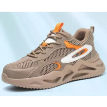 (Beige, UK7=EUR41) Mens Womens Leichtes Safety Shoes Trainers Shoes Steel Toe Cap Work Boots Size