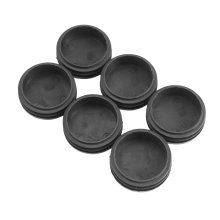 6 x Black Plastic 50mm Dia Round Tubing Tube Insert Caps Covers