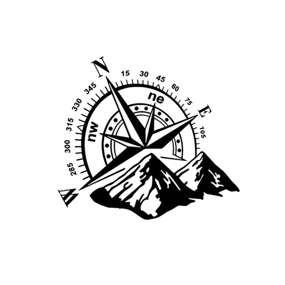 1Pcs Off-Road Suv Side Body Sticker Compass Mountain Decals Sticker 4851267428276