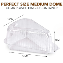 100Pcs Transparent Triangle Cake Slice Boxes with Buckle Lids – Clamshell Dessert Boxes for Cakes, Cheesecakes, Snacks