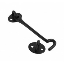Dzina Cabin Hook Malleable 150mm (6 Inch) Black, Pack of 1
