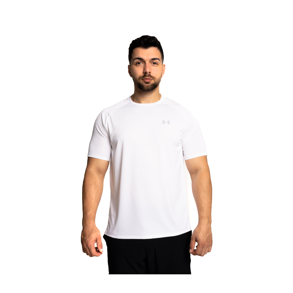 (S) UNDER ARMOUR TECH 2.0 T SHIRT WHITE/GREY