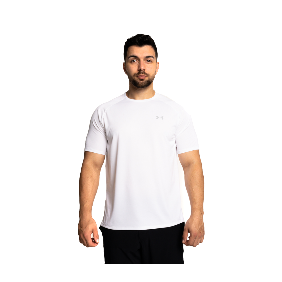 (2XL) UNDER ARMOUR TECH 2.0 T SHIRT WHITE/GREY