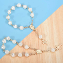 20Pcs Baptism Favors with Mini Rosaries Acrylic Beads Bracelet