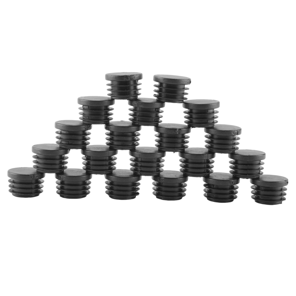 20 Pcs Black Plastic 25mm Dia Blanking End Caps Round Tube Insert-image-OPC-PDYXCMR-NEW