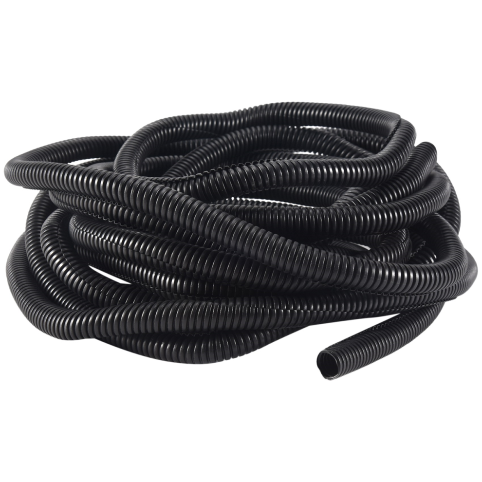 20 Ft Split Wire Conduit Polyethylene Tubing 10Mm Inner Diameter Black 4851267430699