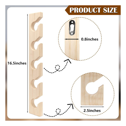 2-Pack Wooden Wall Hat Rack Organizer for Baseball Caps - Space-Saving Hanger Set 2