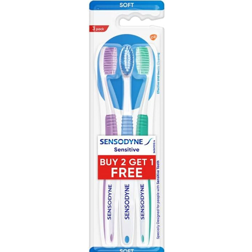Sensodyne Sensitive Soft Toothbrush (Color May Vary) - 1 Pack Of 3-image-OPC-PDYXGWD-NEW