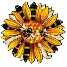 moresk-Bee Sunflower Flower Wooden Sign Home Porch Decoration