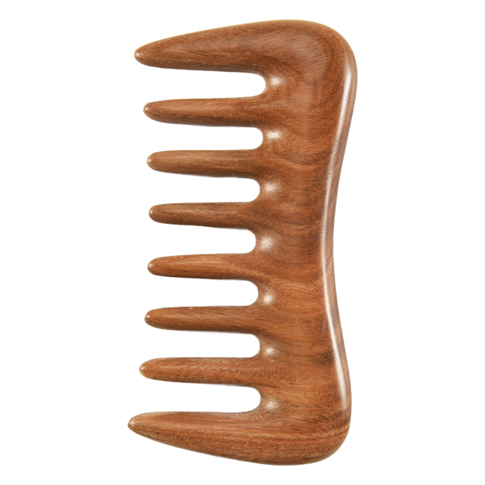 Tauoh Moresk-Wide Tooth Hair Comb - Natural Wood For Curly