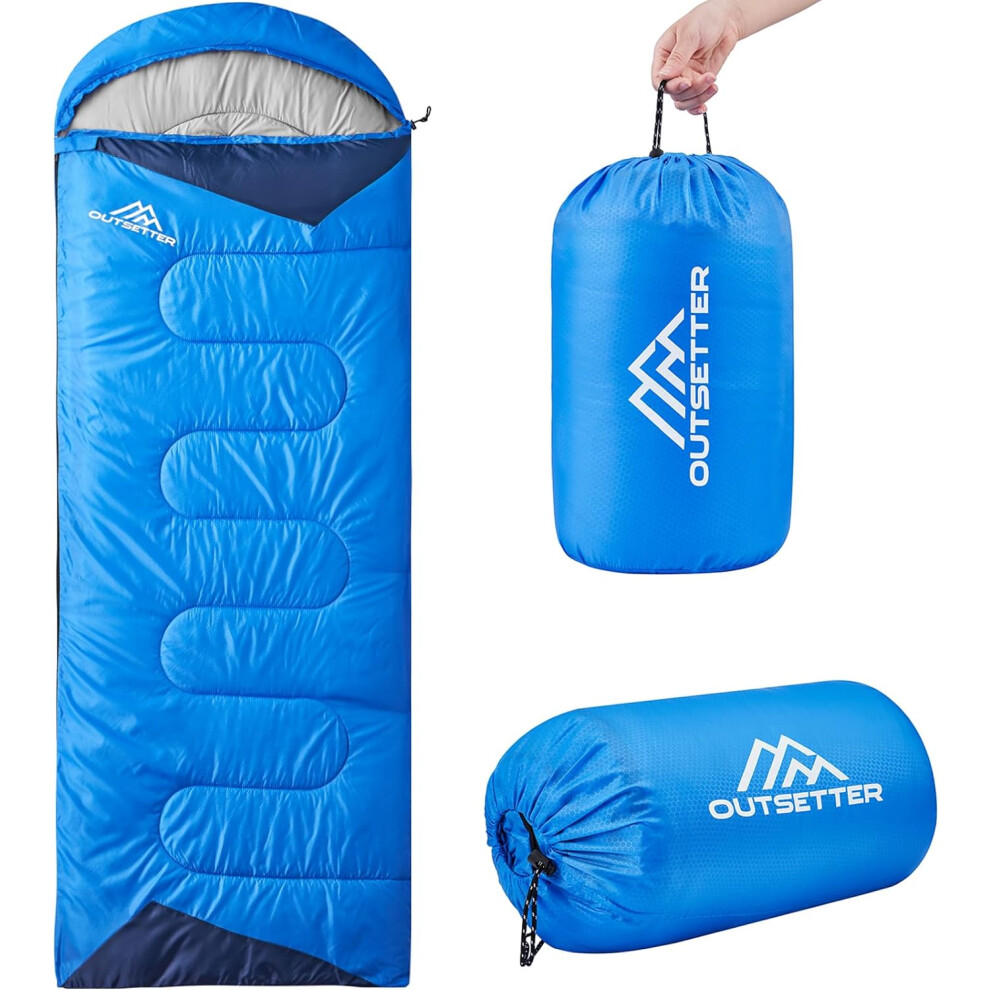 (Sky Blue) Sleeping Bags Adults 3 Season Backpacking Waterproof Hiking Camping Waterproof-image-OPC-PDYXH6S-NEW