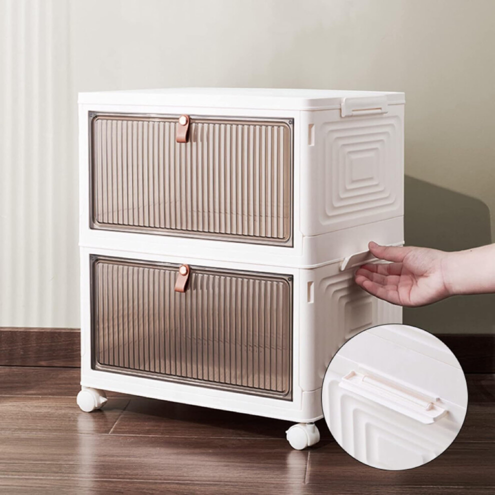 (2 Tier) 2/4/6 Tier Plastic Storage Drawers Box Tower Unit Stationery Organiser On Wheels