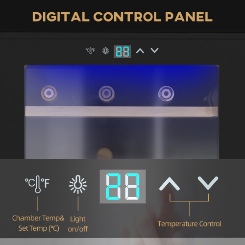 Homcom 24 Bottles Wine Fridge with Glass Door Digital Touch Screen Control LED Light 1