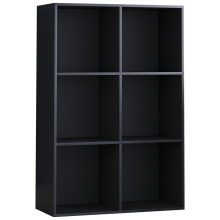(Black) Durham 6 Cube Bookcase 2x3 Shelf Rack Storage Unit