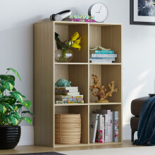 (Oak) Durham 6 Cube Bookcase 2x3 Shelf Rack Storage Unit